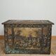 Wooden chest with repoussé brass decoration, 20th century.