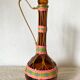 Vintage amber glass bottle scoubidou
