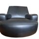 Pair of Bug armchairs - Paola Navone for Poliform - leather - 360° swivel