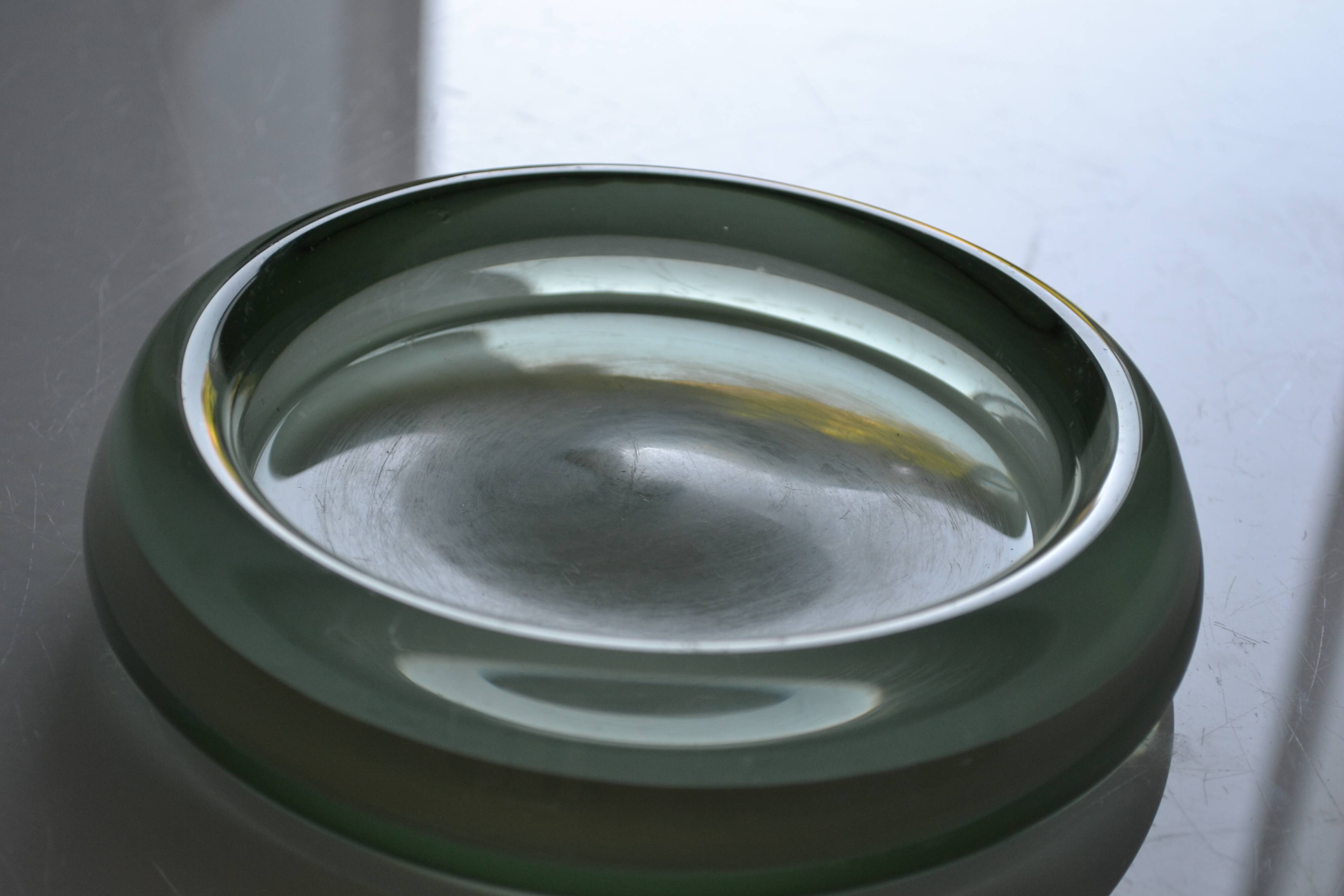 60's pocket tray Murano glass light green Italy