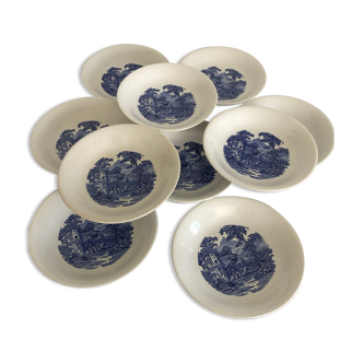 Set de 10 assiettes creuses Luneville tradition