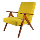 Fauteuil vintage original restauré des années 60, jaune, teck