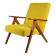 Fauteuil vintage original restauré des années 60, jaune, teck
