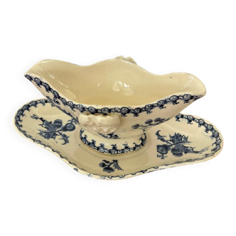Ironstone sauce boat "Thistle" signed GIEN