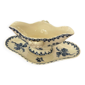 Ironstone sauce boat "Thistle" signed GIEN