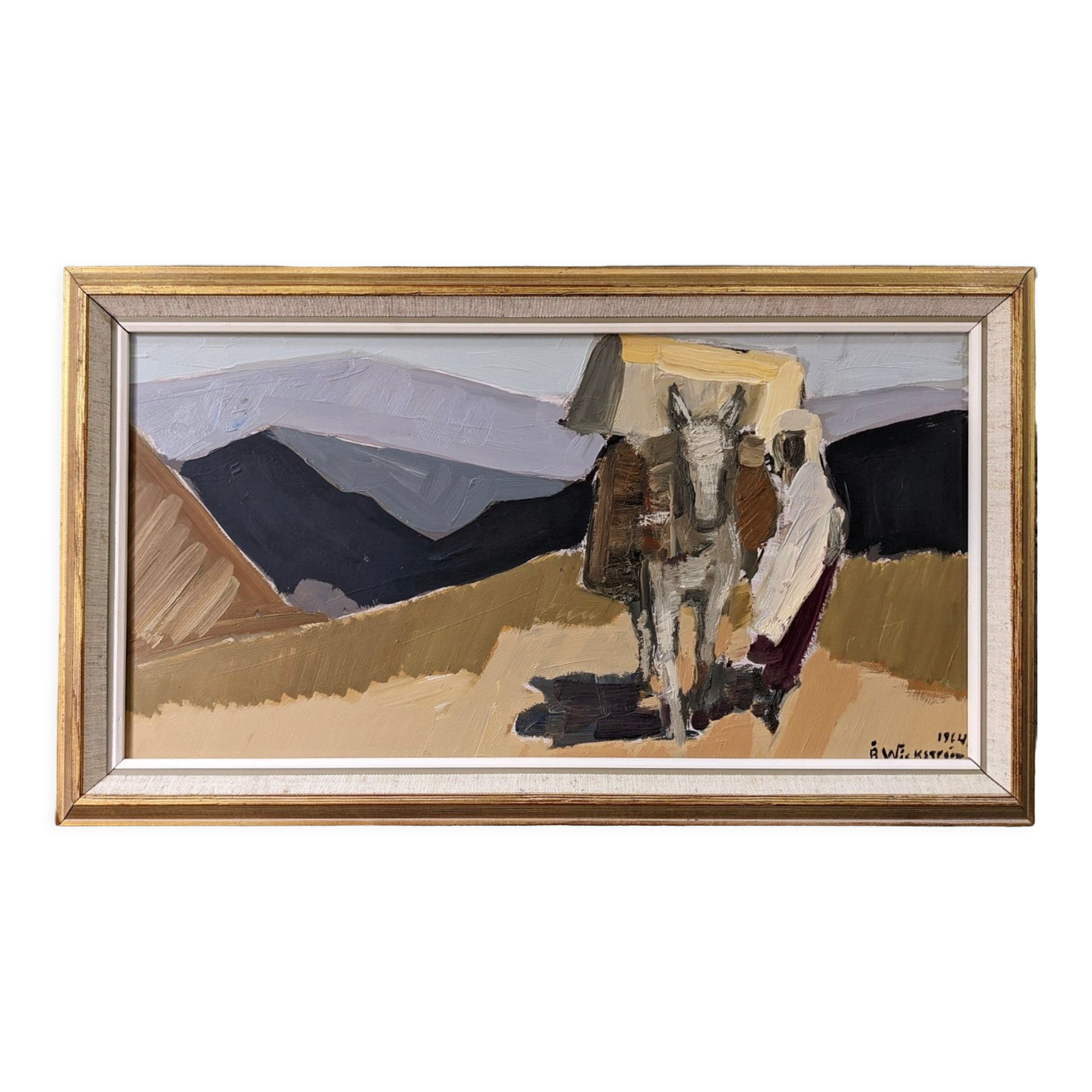 1964 swedish vintage oil painting