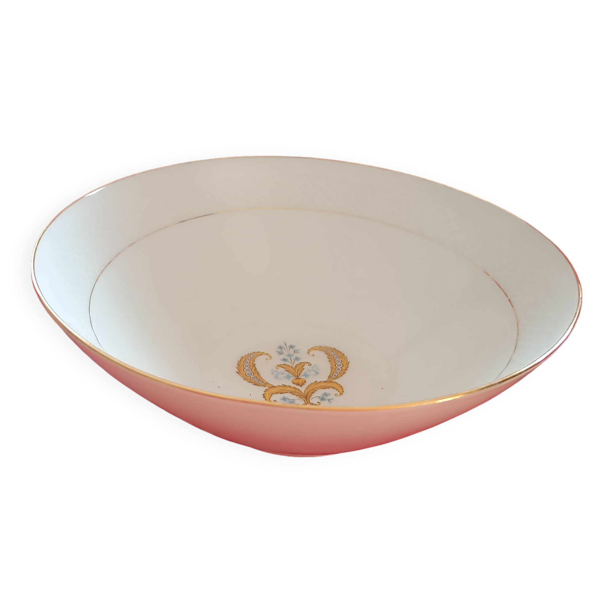 Bavaria hollow dish. Annabel White model, gold edging. Central motif.