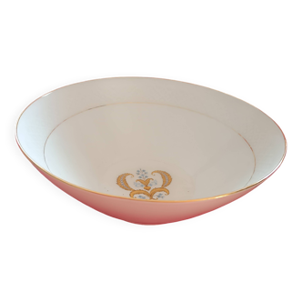 Plat creux Bavaria. Modéle Annabel Blanc , liseré doré. Motif central.