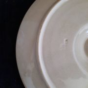 Oyster plate HB Henriot Quimper grey 23 cm Breton floral decoration