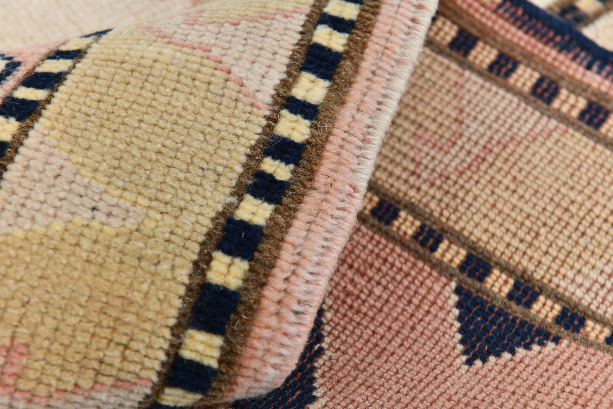 6x8 Pink & Navy Blue Oriental Vintage Rug, 186x247Cm