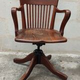 Old American office chair circa 1940 in oak