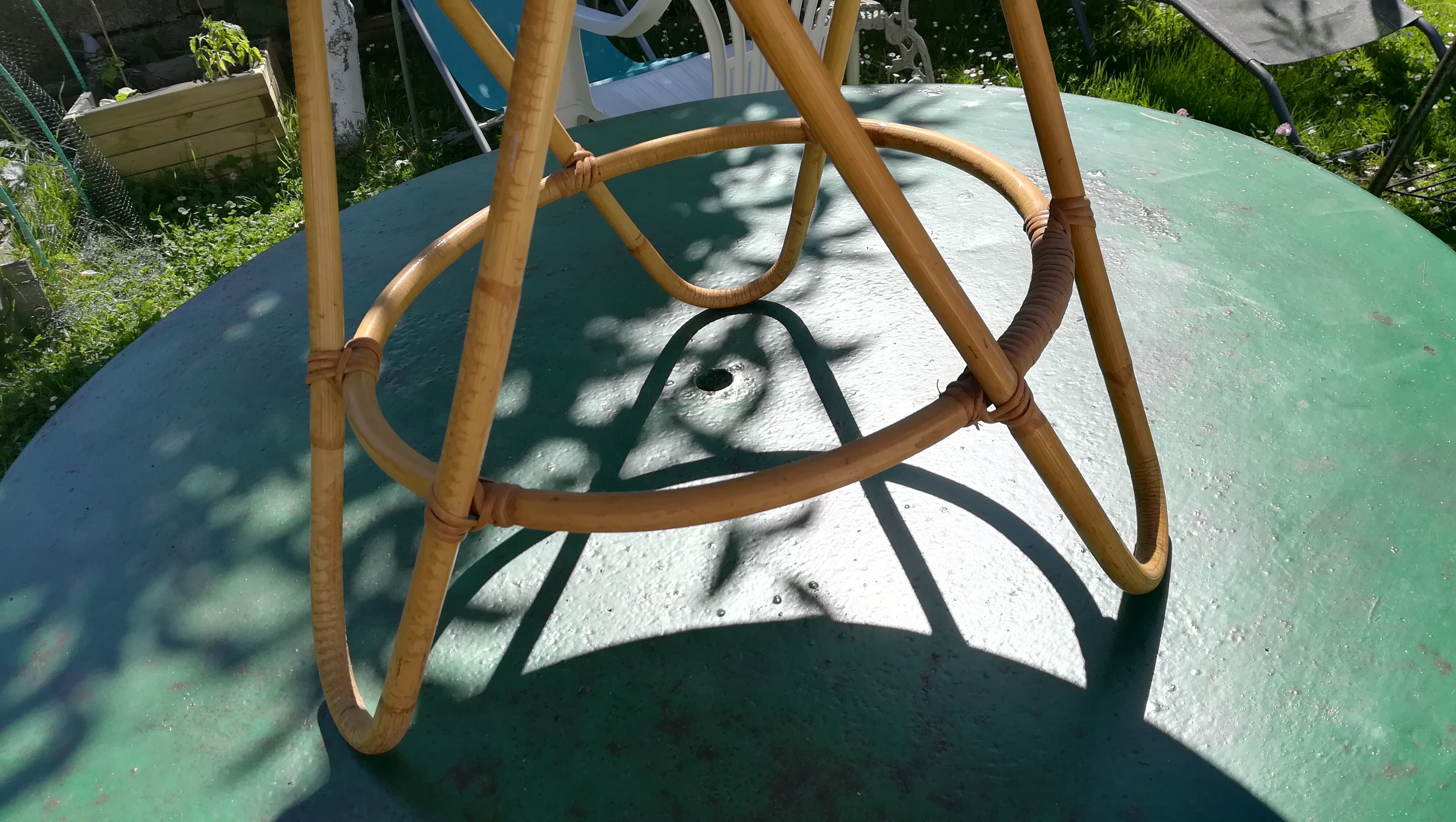 Small table in vintage rattan 1960