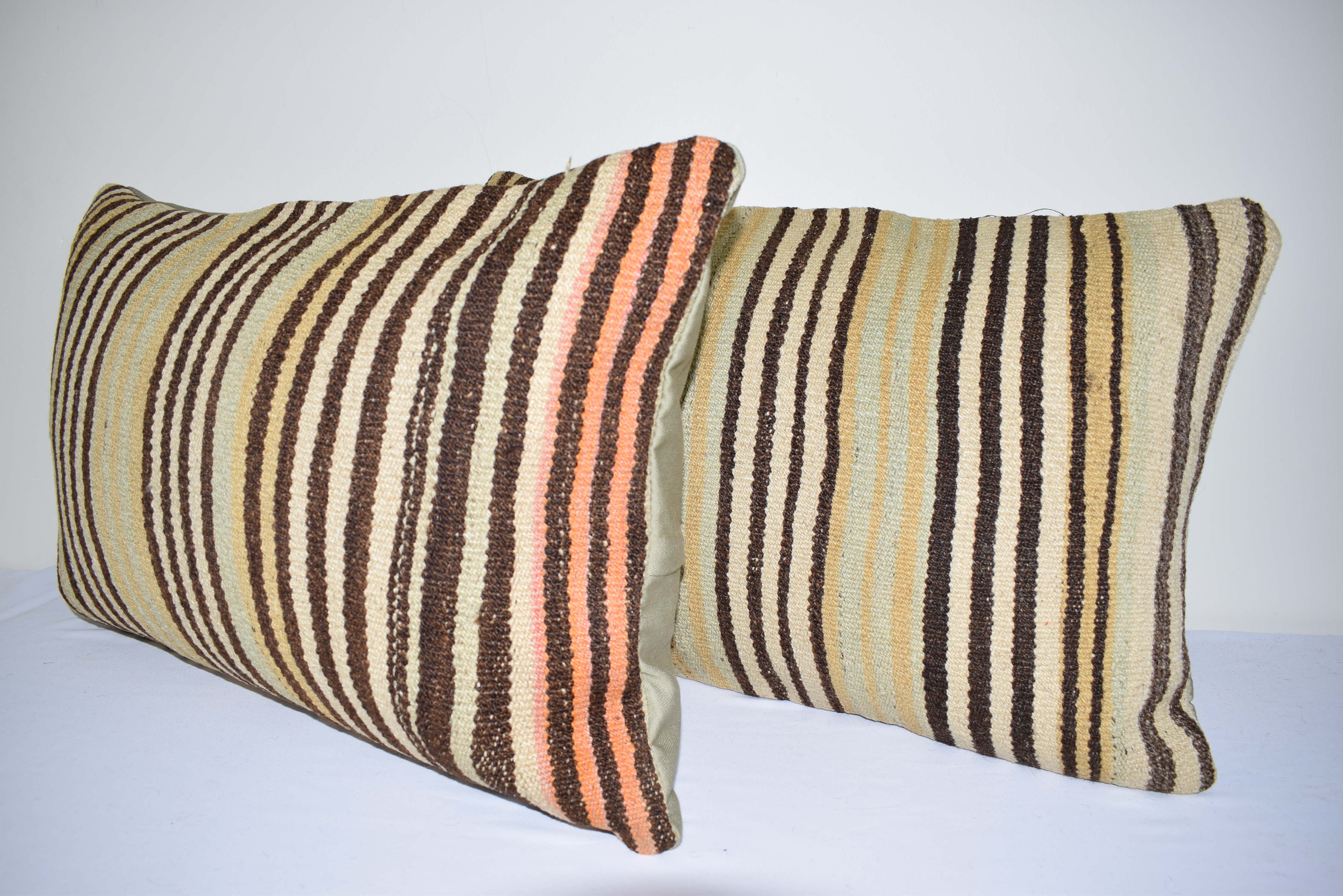 Lumbar cushion cover rayé kilim, set of 2