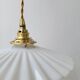 Suspension in white pleated opaline