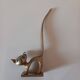 Chat baguier en laiton