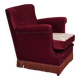 1970s, Danish armchair, furniture velour, ash wood legs.