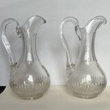 Pair of cut crystal pitchers