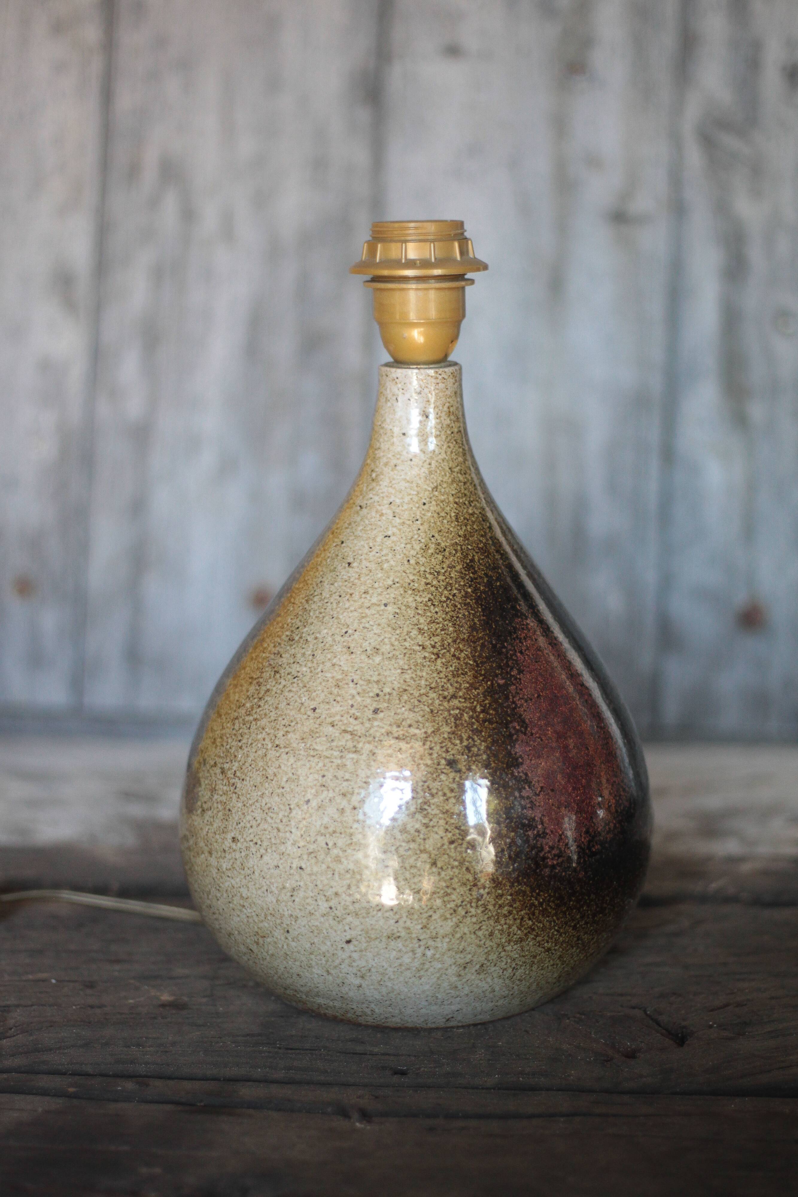 Vintage signed stoneware lamp, table lamp, lamp to place, pottery.