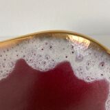 Earthenware pocket tray, red covered and foam with gilding