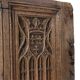 Neo-Gothic Flemish hand carved panel in solid oak, ca. 1850