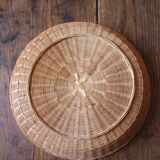 Round basketry top vintage wicker