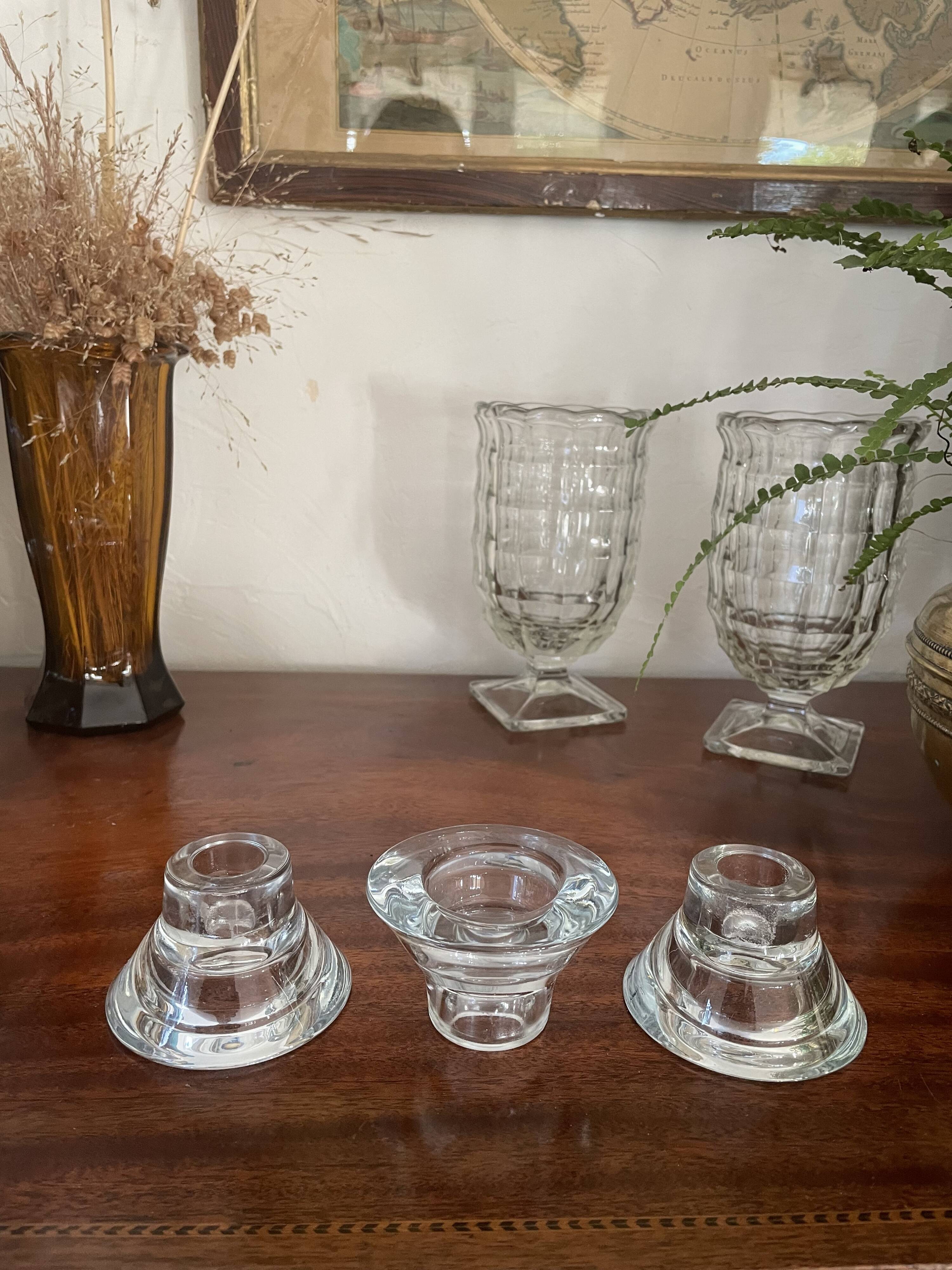 Set of 3 reversible Scandinavian candle holders