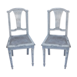 Paire de chaises cannées 1900 style Louis XVI