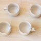 4 tasses à café - liseré bleu pale et marron - Japon
