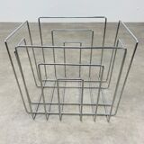 Magazine holder in chromed metal by Willi Glaeser for TMP 80s