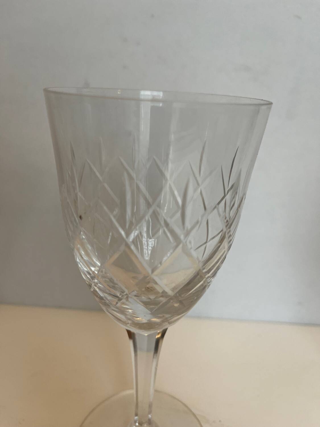 3 cut crystal stemware