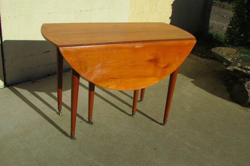 6-foot, felling, opening, cherry-tree round table