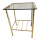 Table d'appoint vintage laiton et verre