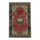 Tapis turc fait main en laine et coton rouge des années 1970 172x278