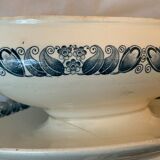 5 plats en faïence bleue ancienne Longchamp 1930 modèle Marcel
