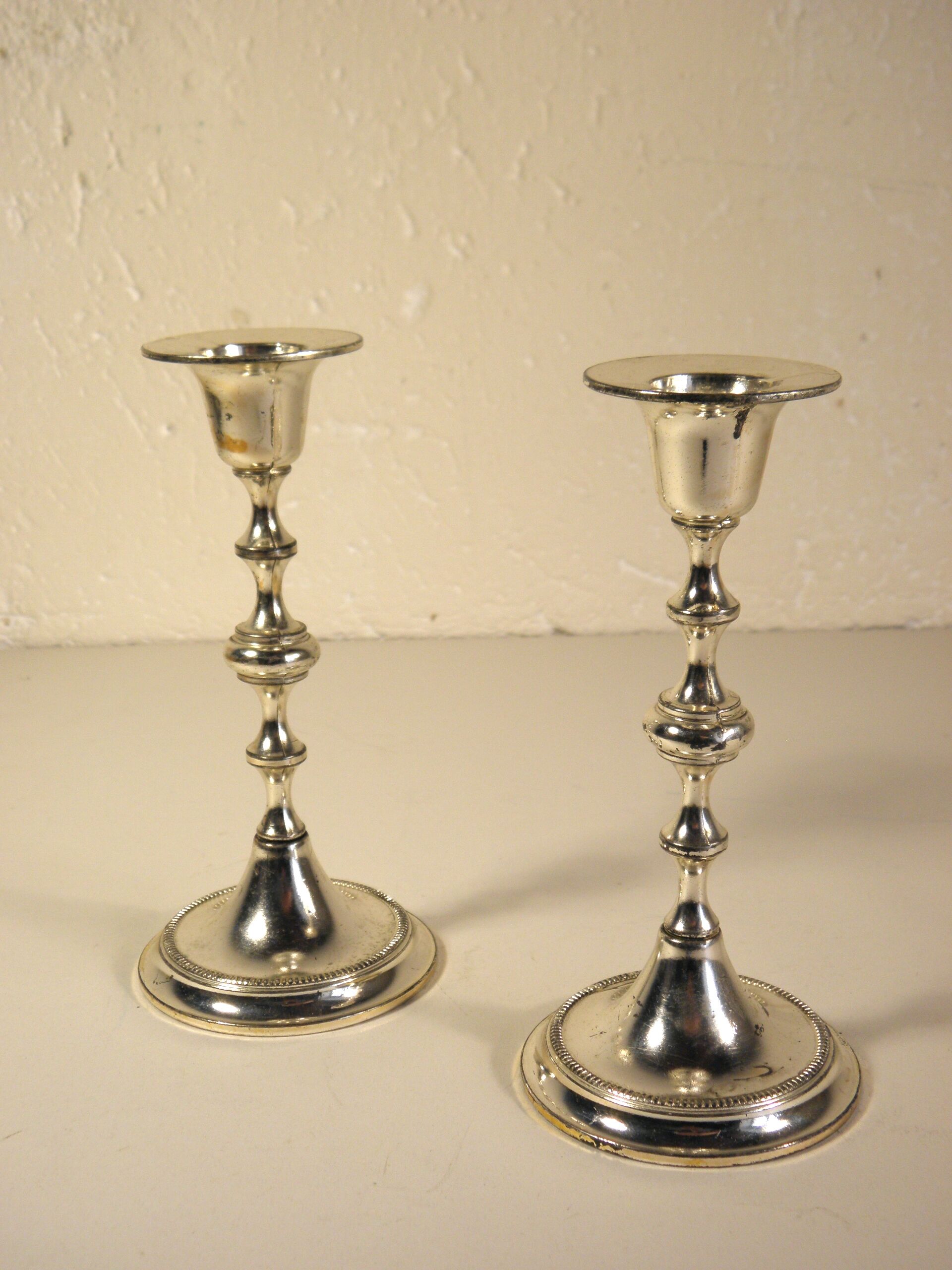 Pair of silver candle holders