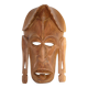 African Mask Hand Carved In Light Wood From West Africa