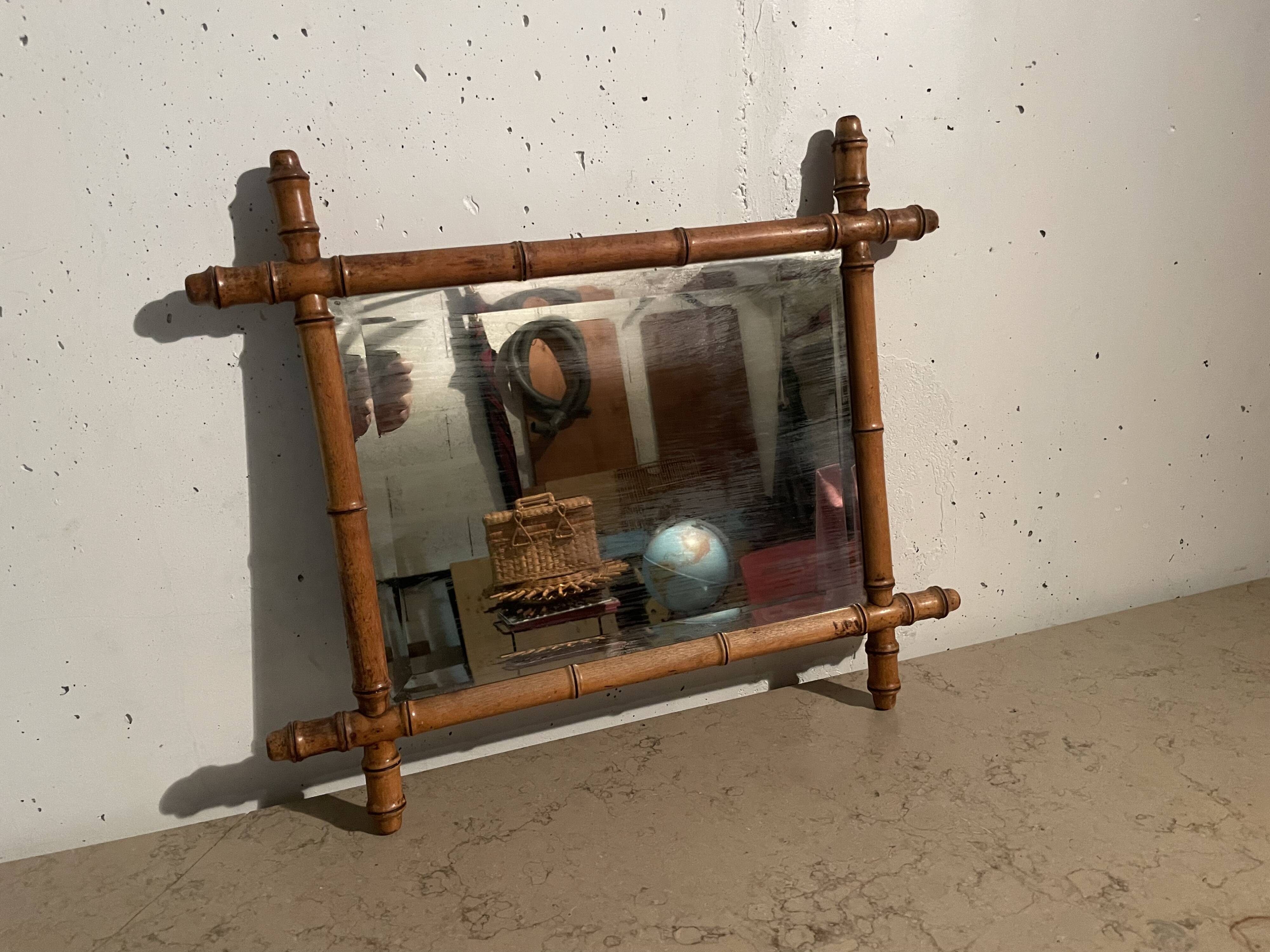 Faux bamboo mirror from the 1950s.
