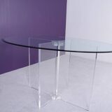 Dining table by David Lange (signature on the base).