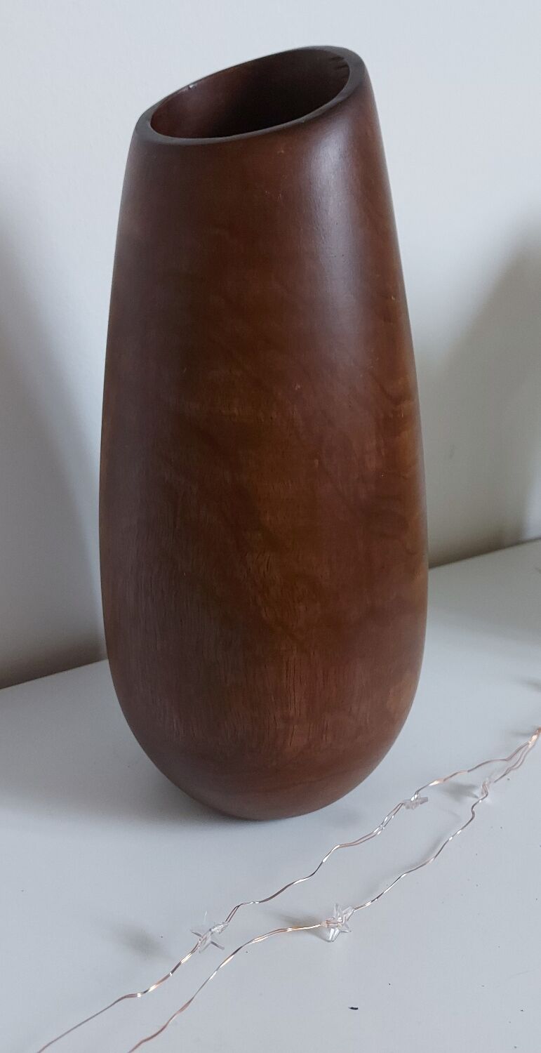 Teak vase