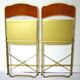 Folding chairs in gold metal and velvet