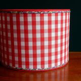 Abat-jour cylindrique vichy rouge et liberty