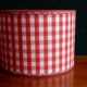 Red gingham and liberty cylindrical lampshade