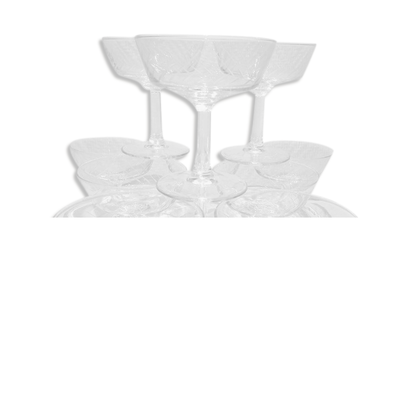 Lot de 10 coupes à champagne cristal taillé