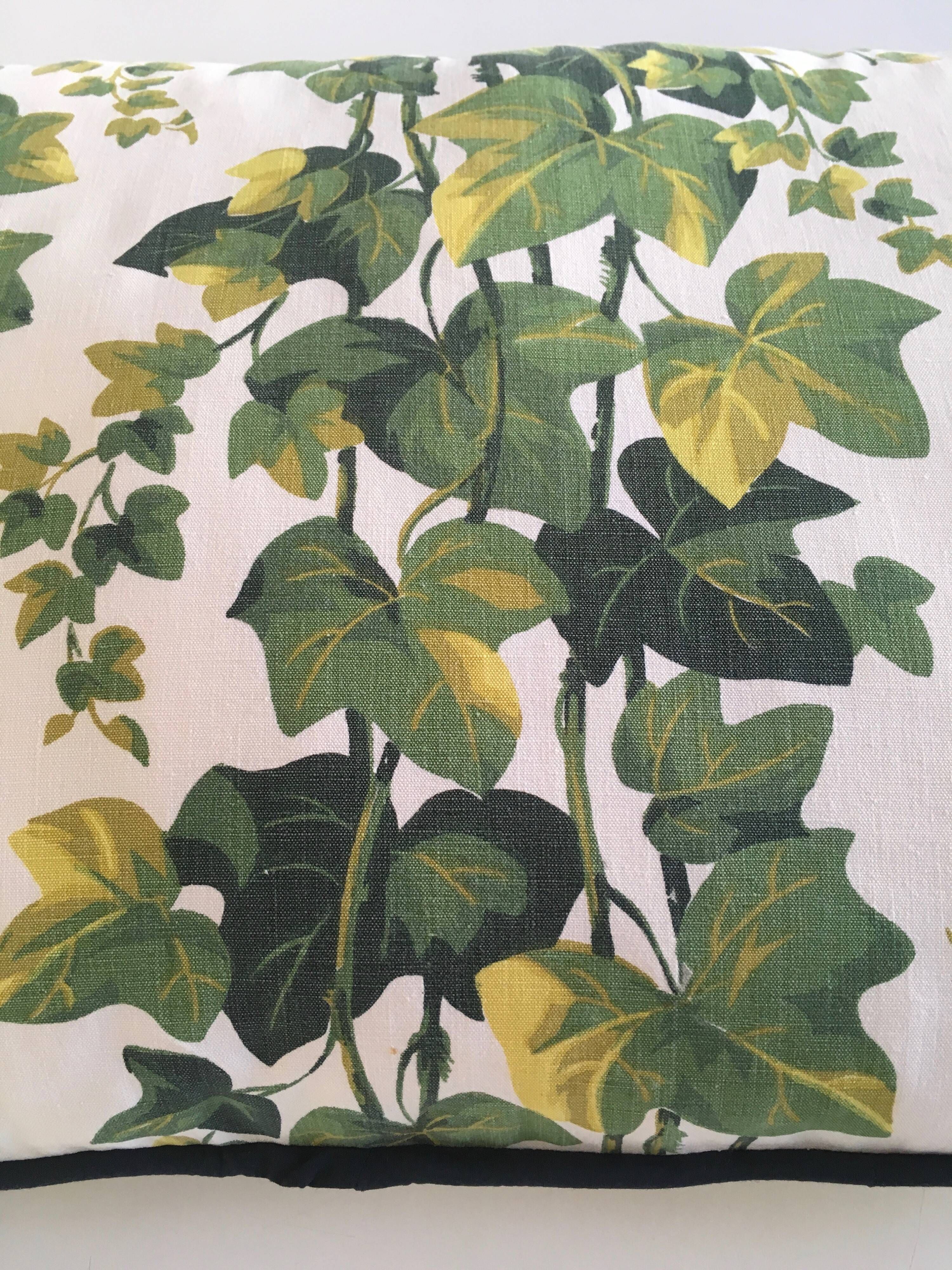 Cushion in old canvas Romanex 50s Ivy decor 40x60cm