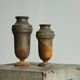 Art Deco vase in patinated metal, unique Wabi-Sabi piece.