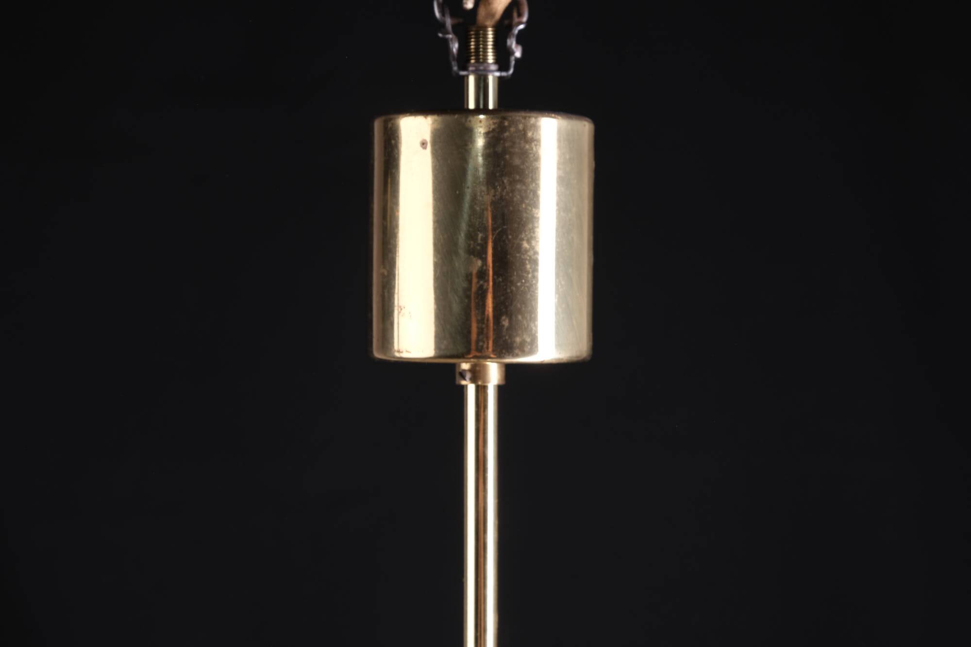 Vintage Kalmar lamp from the 60s, brass and glass