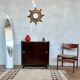 Furnished shoe cabinet with sliding doors