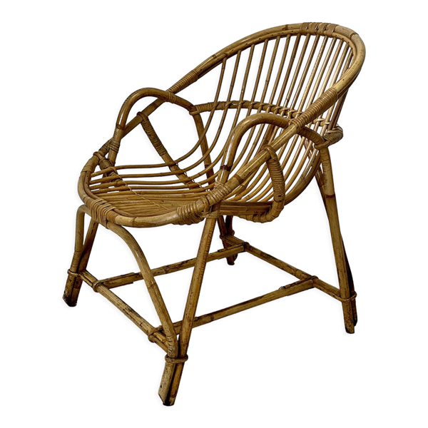 Fauteuil en rotin vintage 60's — Beyit