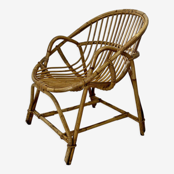 Vintage rattan armchair 60's