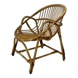 Vintage rattan armchair 60's